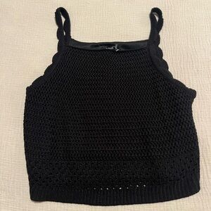 Aqua Black Knit Tank Top